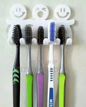 Bathroom Suction 5 Position Toothbrush Holder Rack