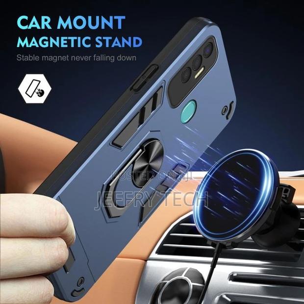 Tecno Spark 7P Shockproof Metal Ring Holder Phone Case(Blue) - thumbnail 2