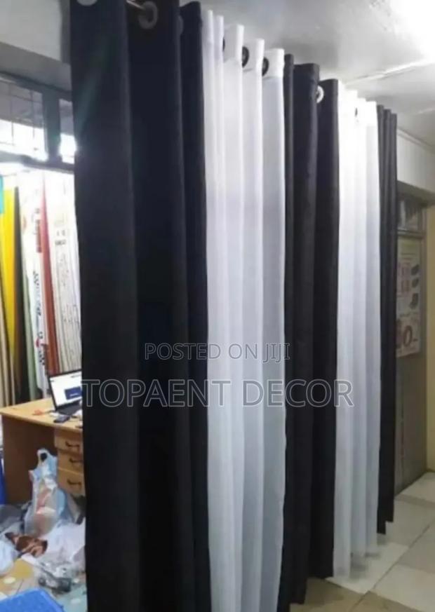 Black Eyelates Curtains and White Eyelates Sheers