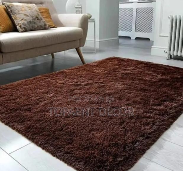 Chocolate Brown Fluffy 7 by 8 Warm Fluffy Carpets