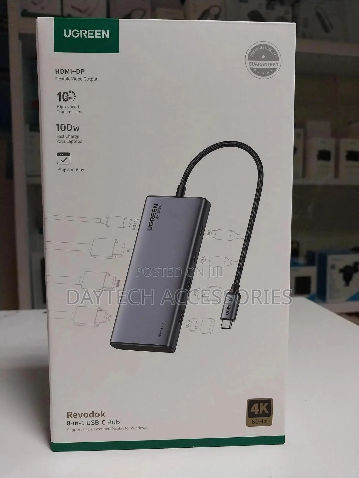 Ugreen Revodok 8-in-1 Usb-C Hub 10gbps Triple Display Cm639