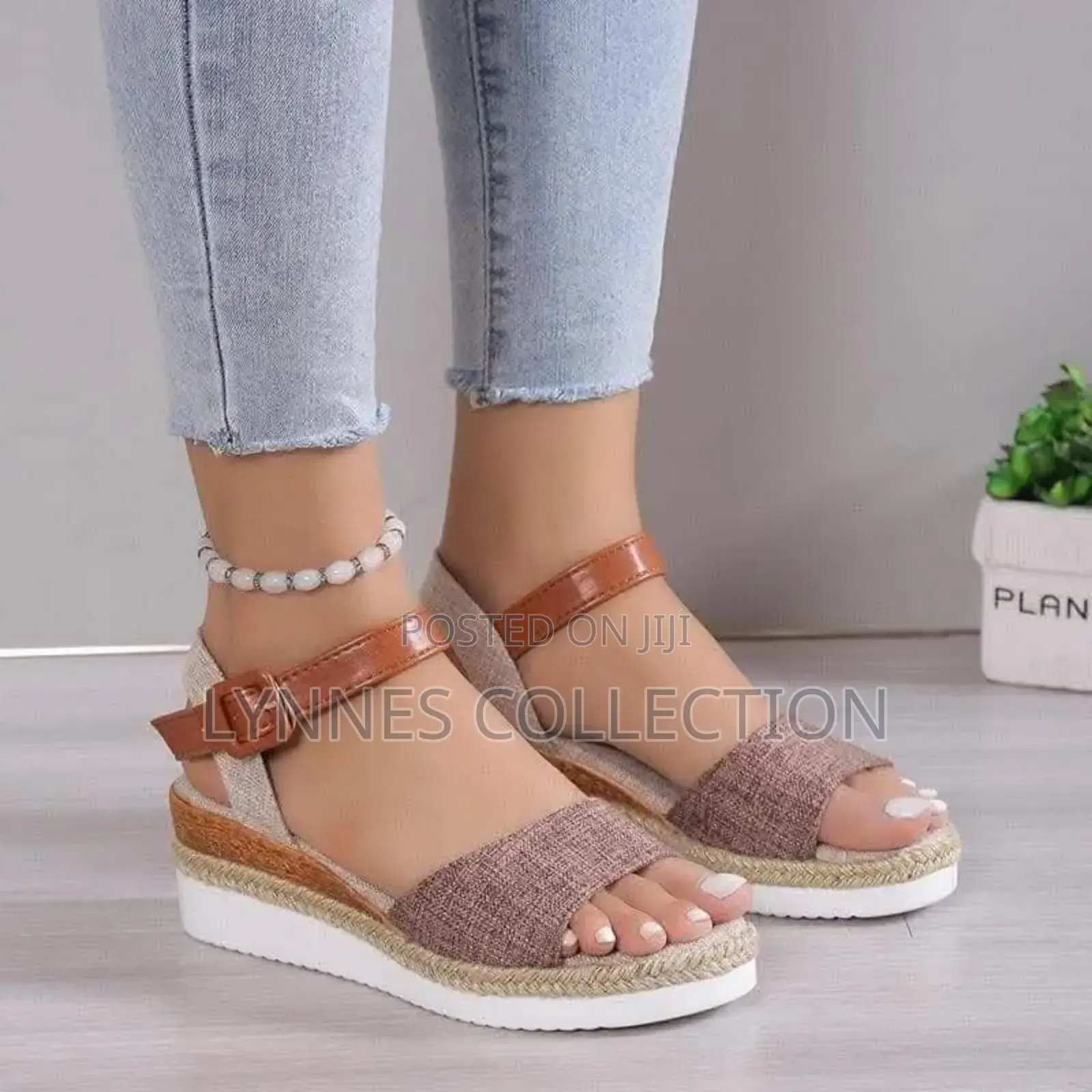 New Strapped Open Wedge, Denin Wedge