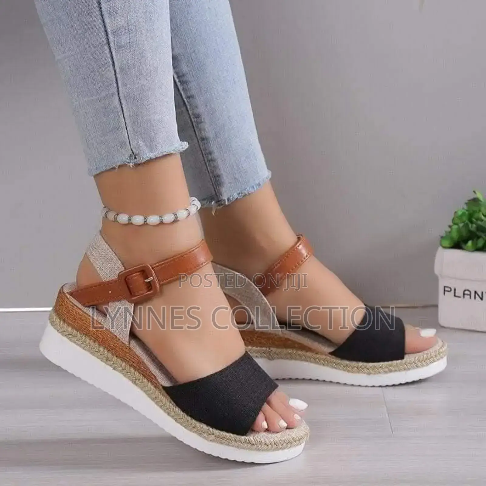 New Strapped Open Wedge, Denin Wedge
