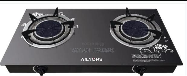 AILYONS 2 Burner Glass Top Gas Cooker Infrared Double