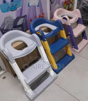Toilet Ladder Grey, Blue and Pink
