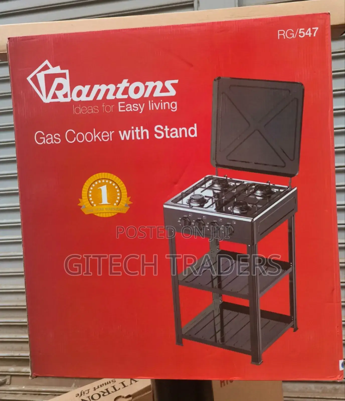Ramtons 4 Burner Standing Cooker With Shelf