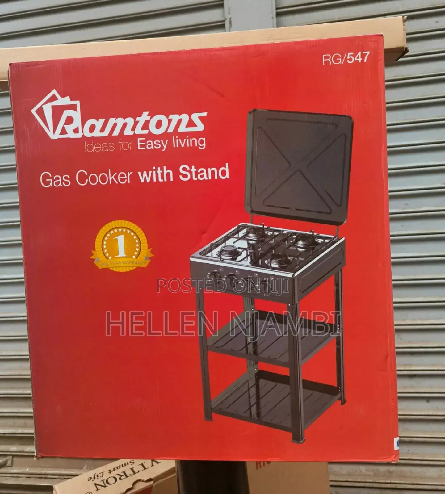 Ramtons 4 Burner Cooker With Shelf Stand- RG/547