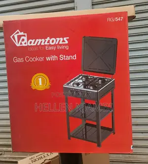 Ramtons 4 Burner Cooker With Shelf Stand- RG/547