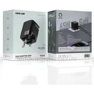 Green Lion Gan Adapter 65W With Retractable 70cm Cable