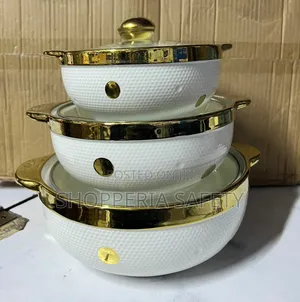 Gold Ceramic Bowls-3pcs