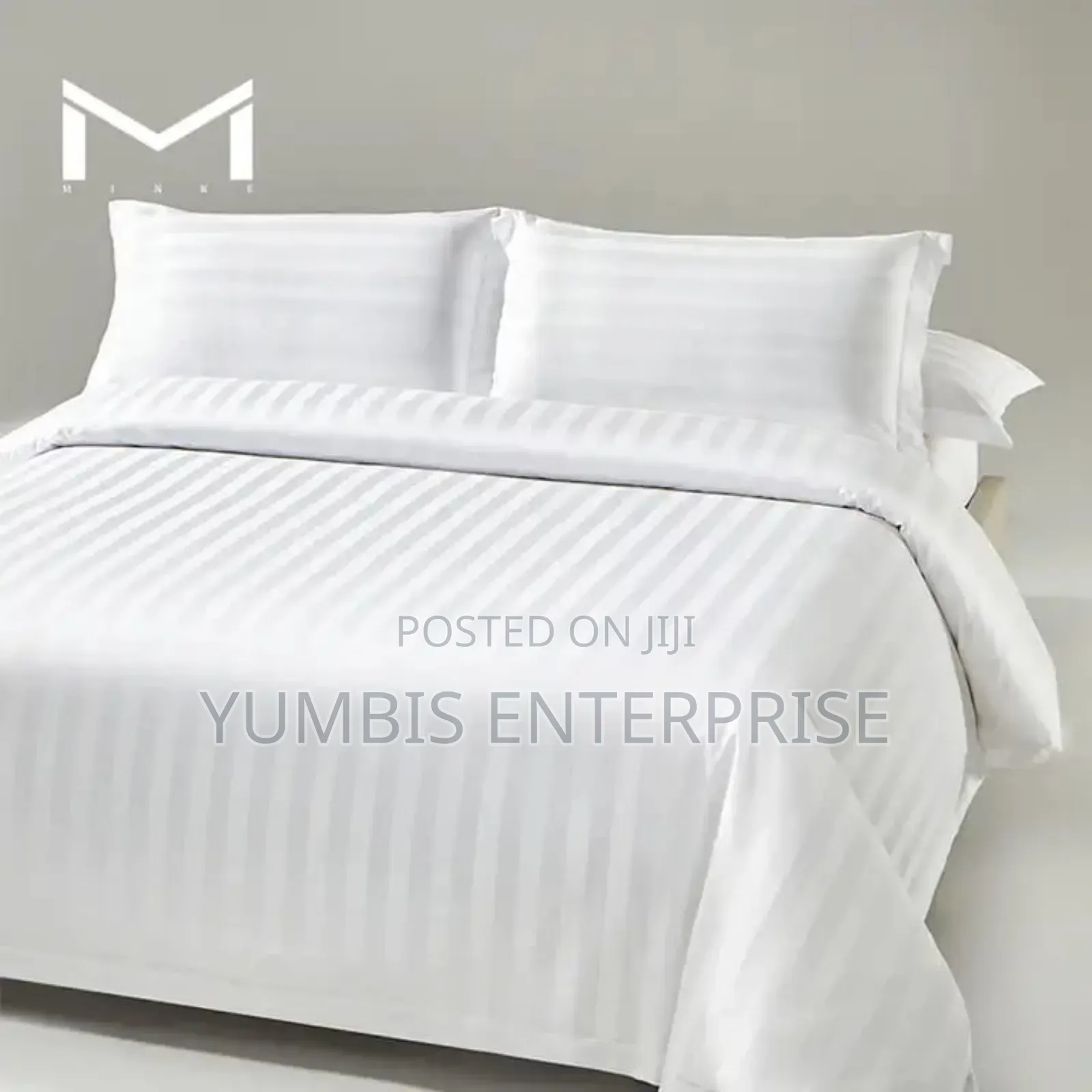 White Stripped/Cotton Bedsheets Sets (4*6,5*6,6*6) at 1499
