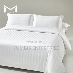 White Stripped/Cotton Bedsheets Sets (4*6,5*6,6*6) at 1499