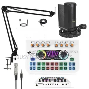 Professional Condenser Microphone With X3 Sound Card Mic