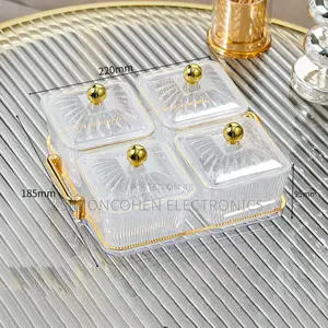 22×22cm Acrylic Tray + 4pcs 300ml Candy Storage Boxes
