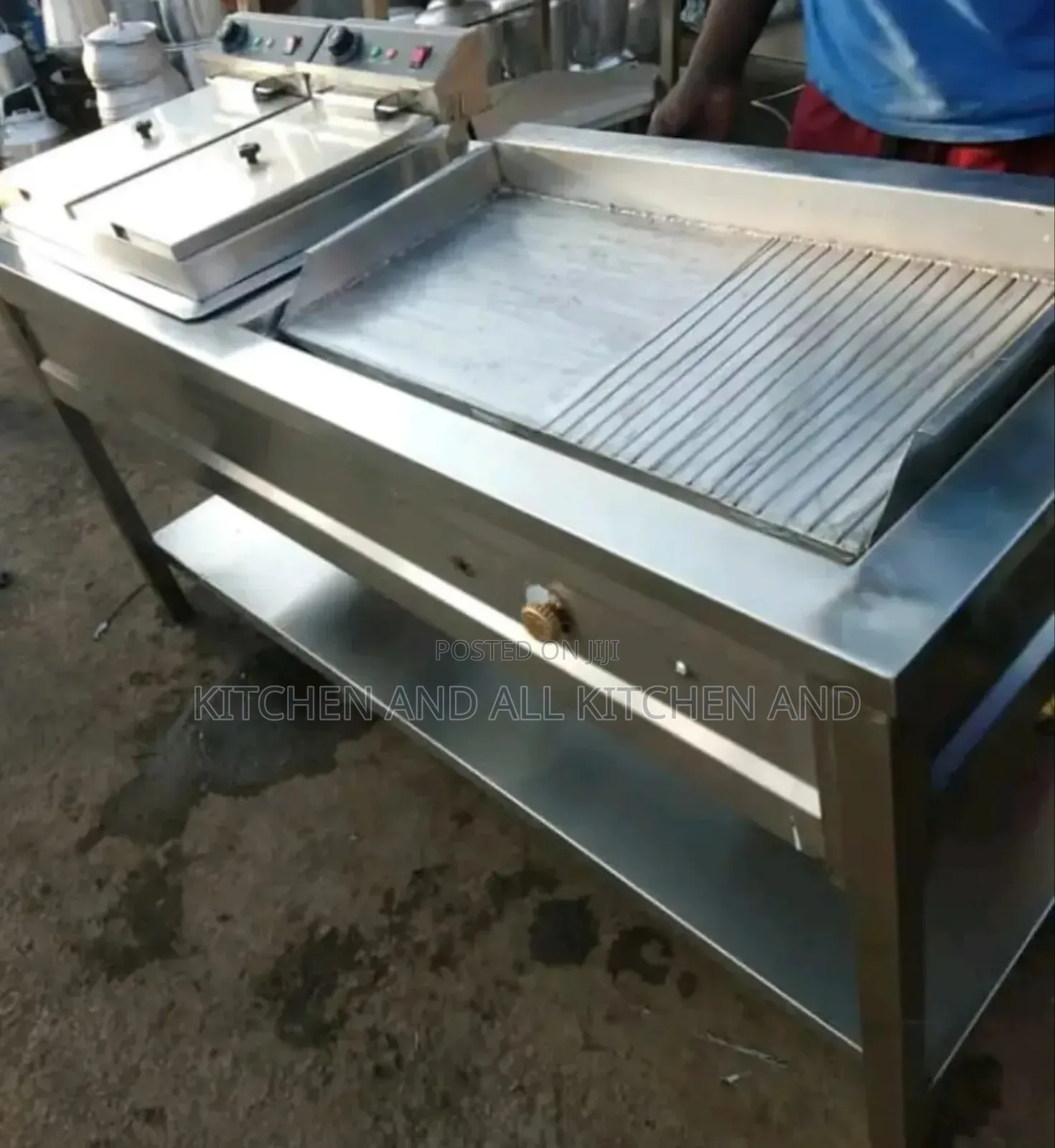 Combined Cooking Unit,Hot Plate Griddle and Double Fryer