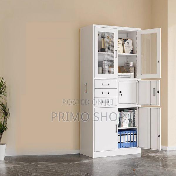Cabinets:Office Steel Display Secure Cabinet With Safe - main view