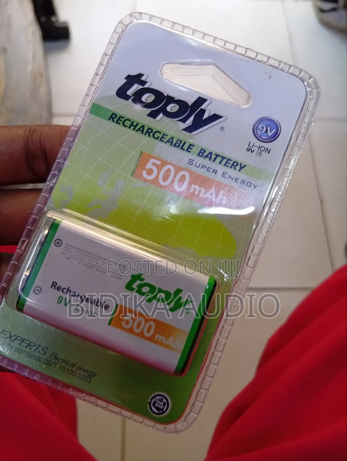 Toply Rechargeable Battery 500mah 9v