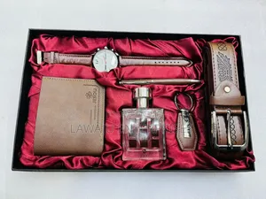 5 in 1 Brown Leather Men's Gift Set