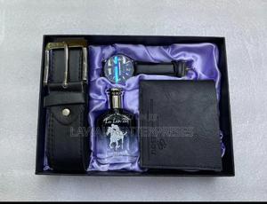 4 in 1 Black Leather Men's Gift Set - thumbnail 2