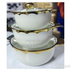 3 PCS Ceramic Pots Gold - thumbnail 2