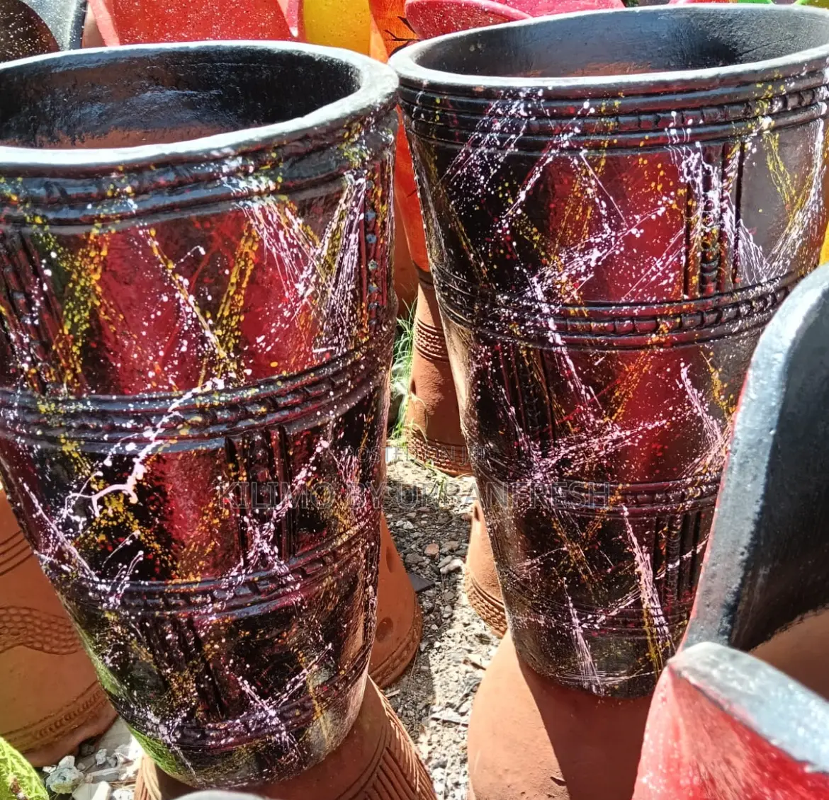 Beautiful Clay Pots Various Sizes Colors