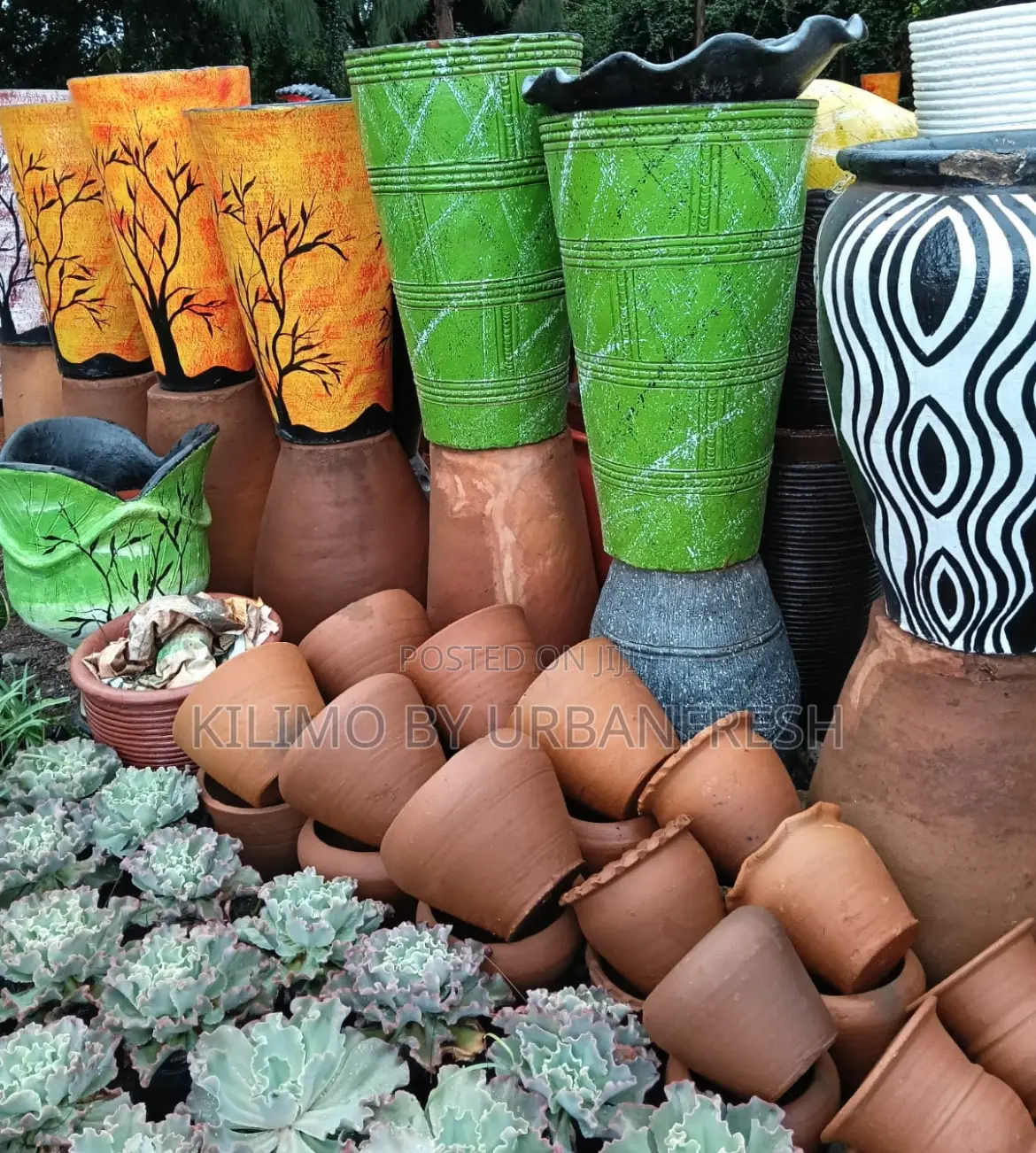 Beautiful Clay Pots Various Sizes Colors