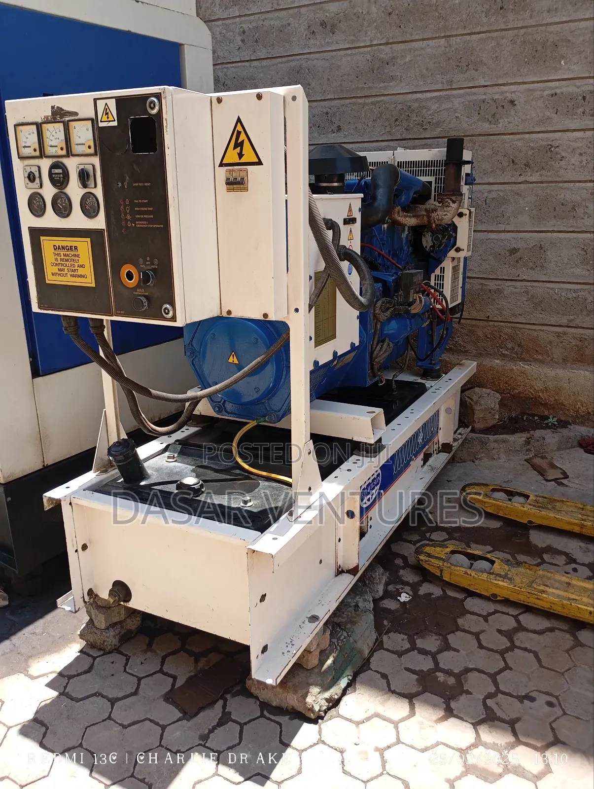 Generator Perkins 40kva Ex Uk