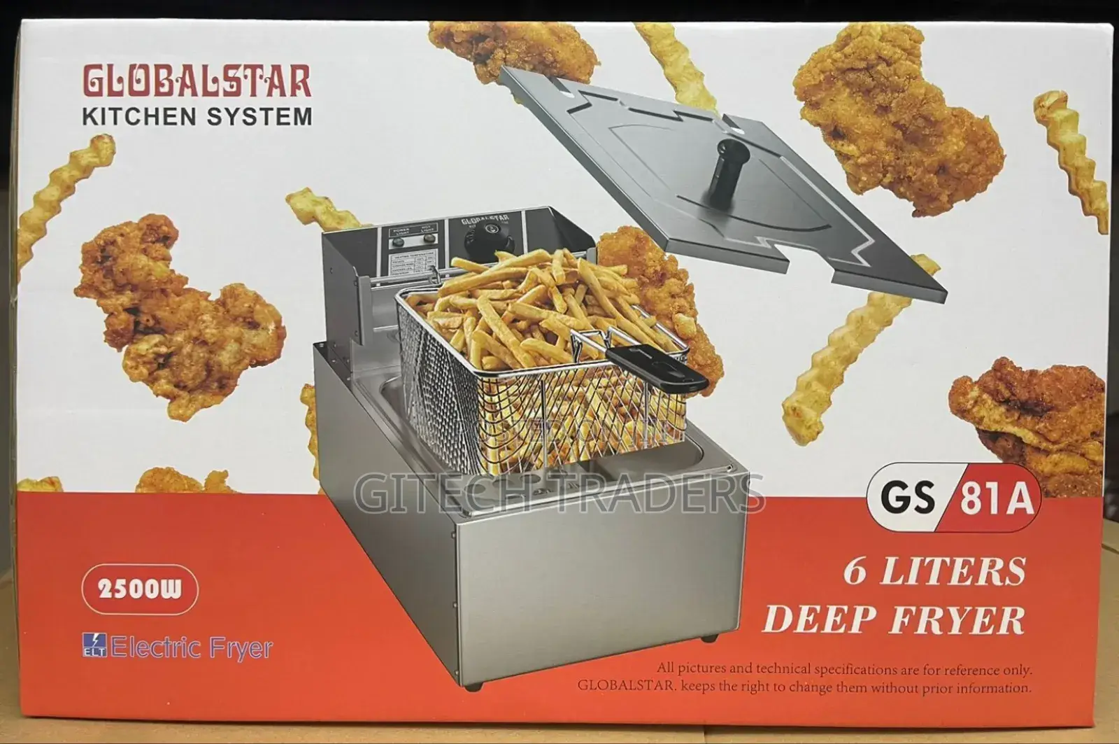 6 Litres Globalstar Single Deep Fryer