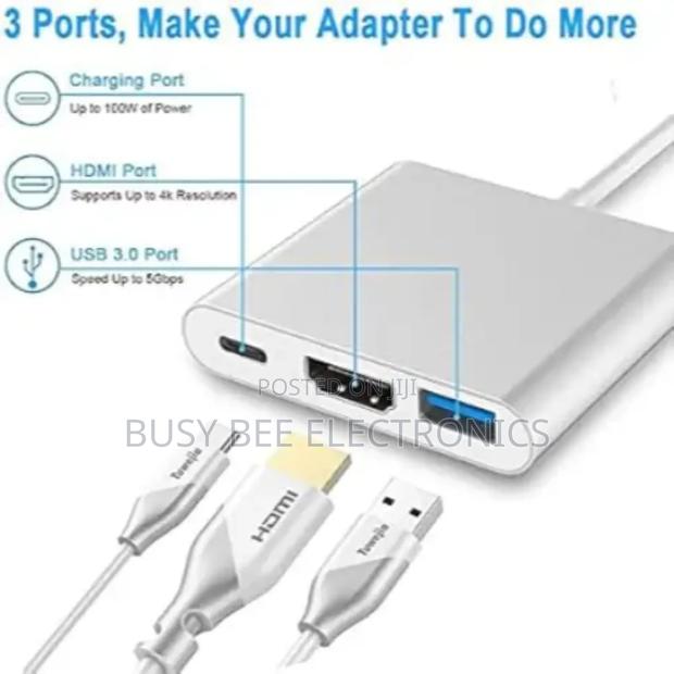 3-in-1 USB Type C to HDMI Adapter Hub - thumbnail 2