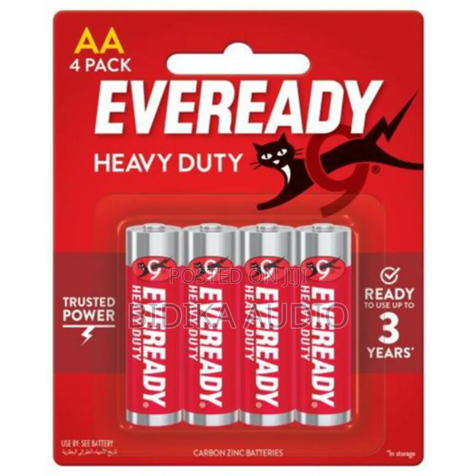Eveready AA 1015 Heavy Duty, Medium Size-1.5v 4 Pack