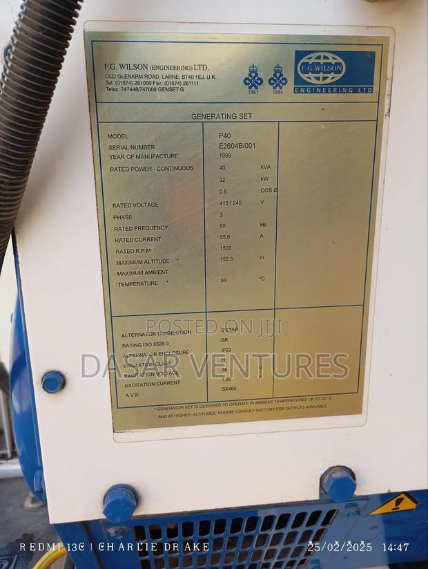 Generator Perkins 40kva Ex Uk - thumbnail 2