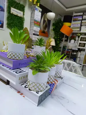 Artificial Succulent Flowers White Pot