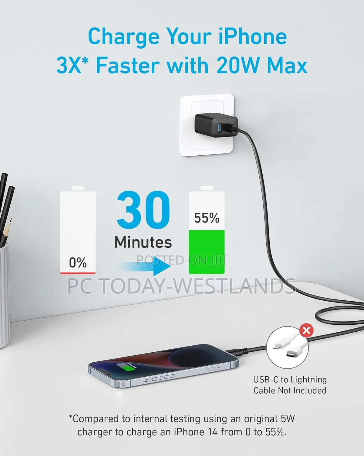 Anker iPhone 16 Charger, USB C Charger 20W Dual Port