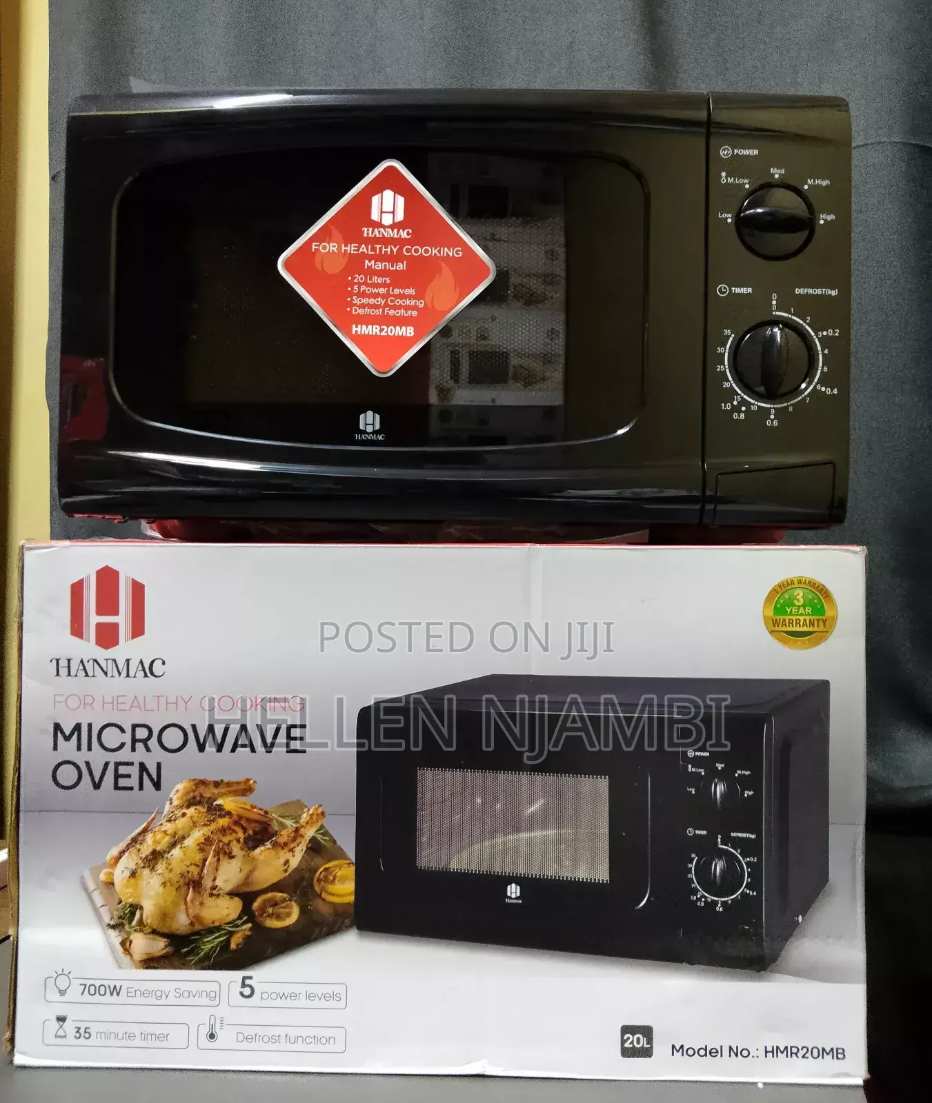 Hanmac 20L Manual Black Microwave (3 Years Warranty)