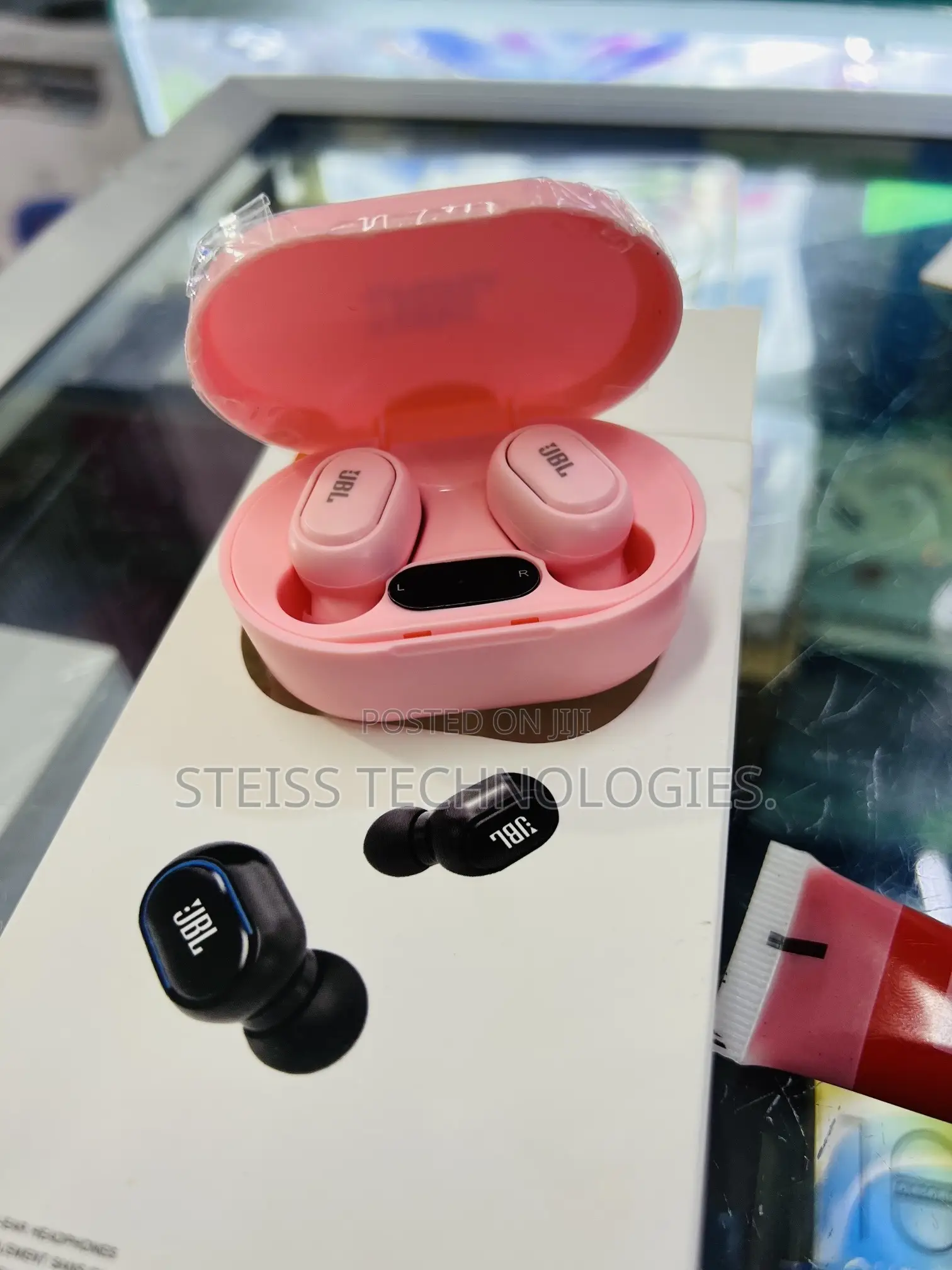 Pink JBL Wireless Earbuds