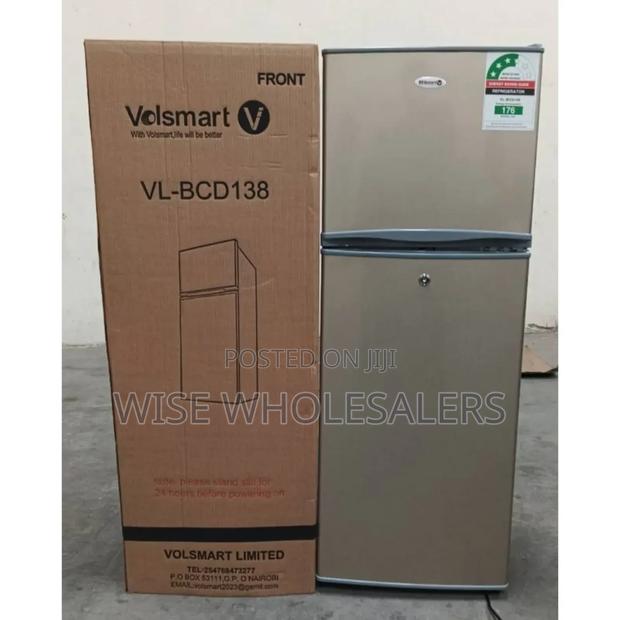 Silver Volsmart 138litres Double Door Refrigerator