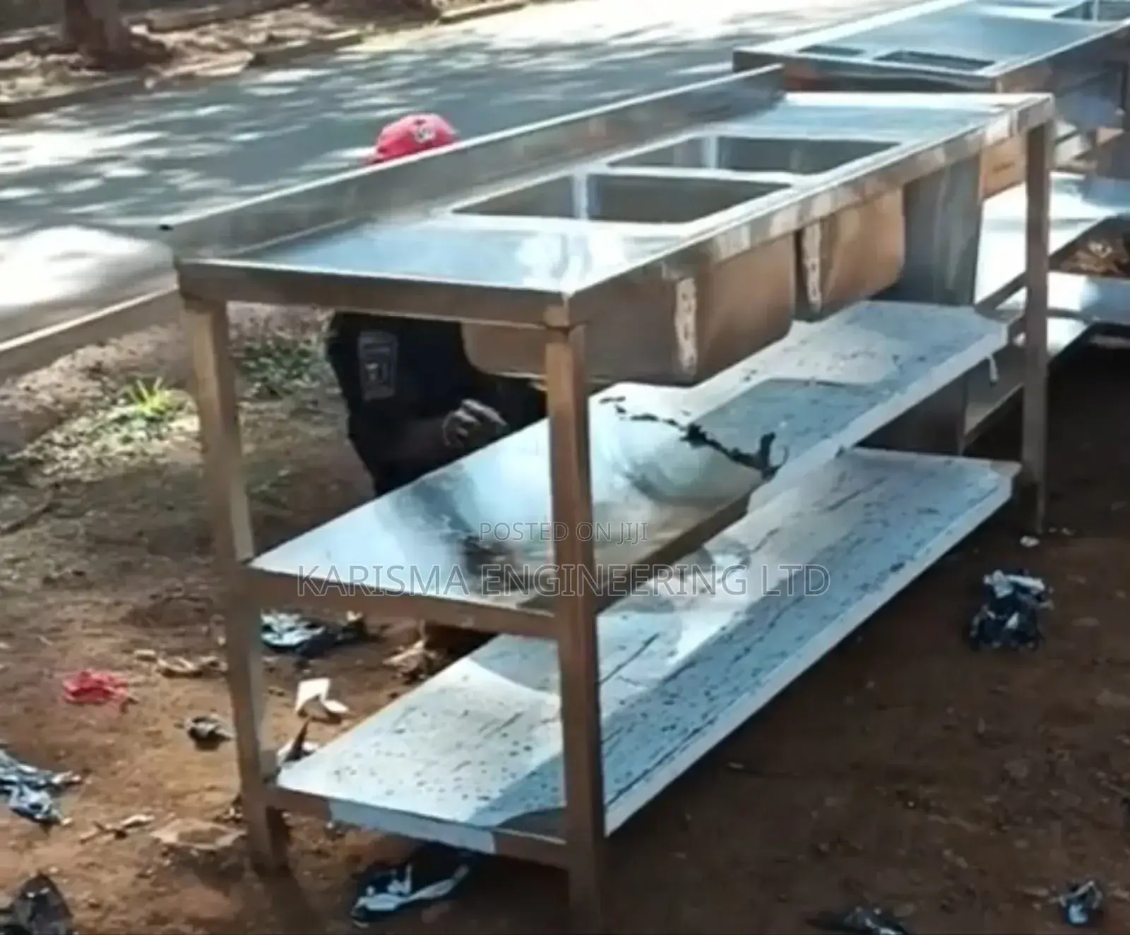 Double Sink With Two Lower-Shelf