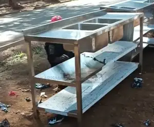 Double Sink With Two Lower-Shelf