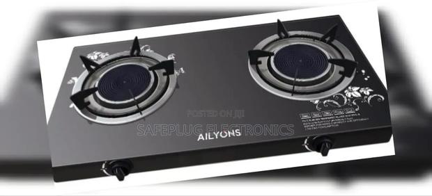 AILYONS 2 Burner Glass Top Gas Cooker Infrared Double Burner