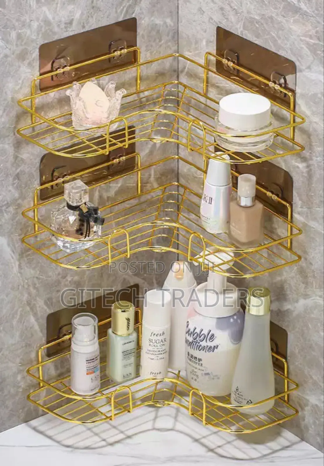 Gold Triangular Corner Shelf