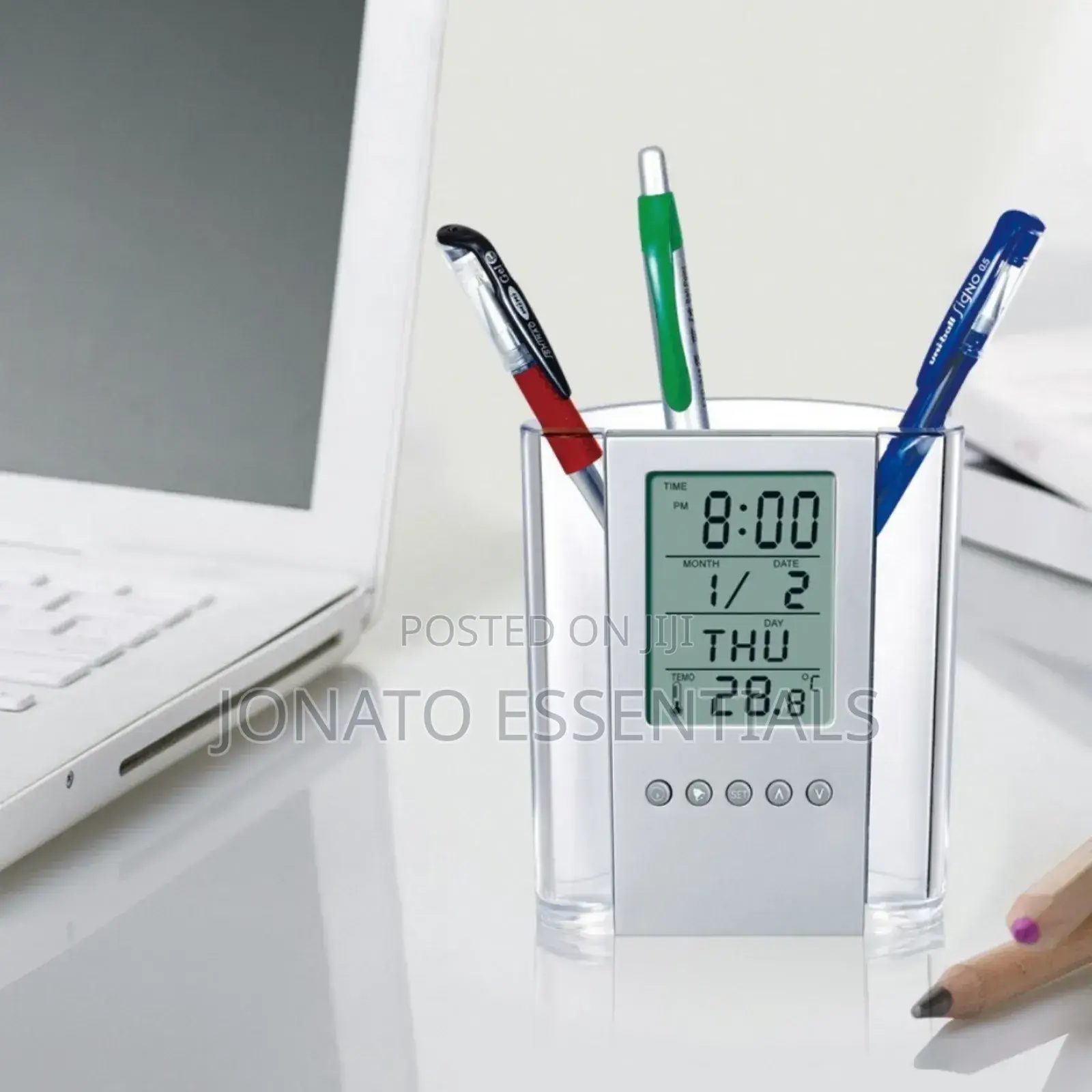 Digital Clock Pen Holder