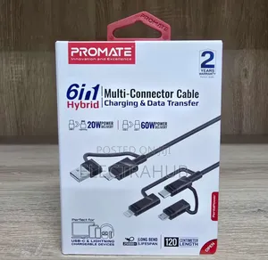 Promate Pentapower 6in1 Multi-Connector Cable New Sealed