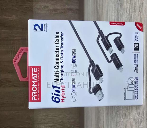 Promate Pentapower 6in1 Multi-Connector Cable New Sealed - thumbnail 3