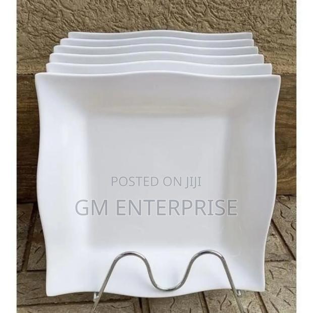 Square Dinner Plates/6 PCS White Plates