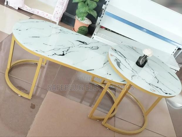 White Marble Effect Design, Coffee Table - (Glass Effect ) - main view