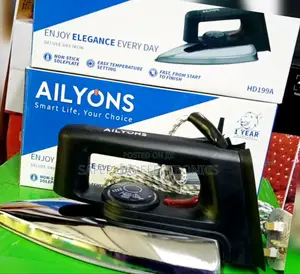 Ailyons Hd-199a Electric Dry Iron Box Silver Black Design