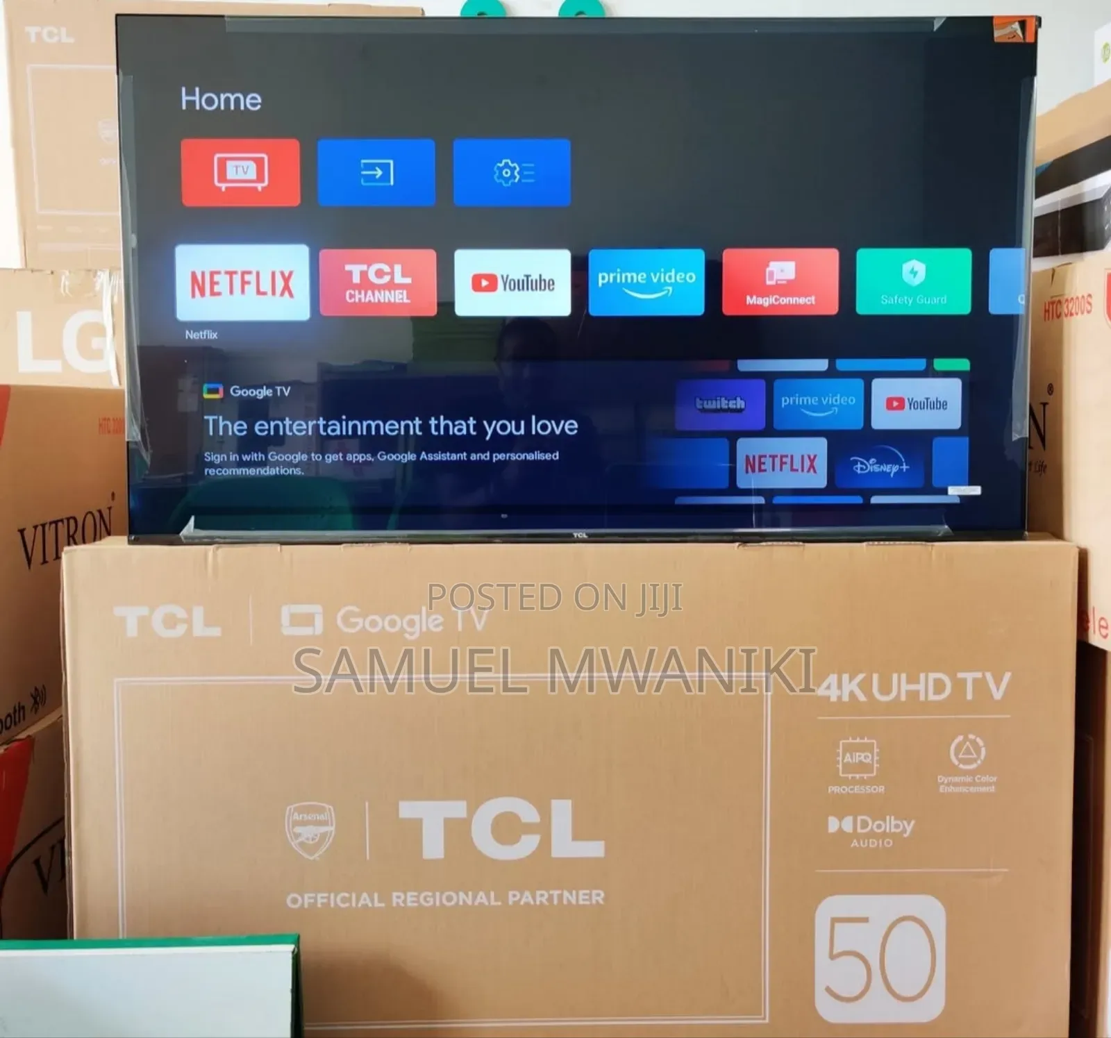 TCL 50′′ Smart Uhd Hdr10+ Google Tv Voice Command