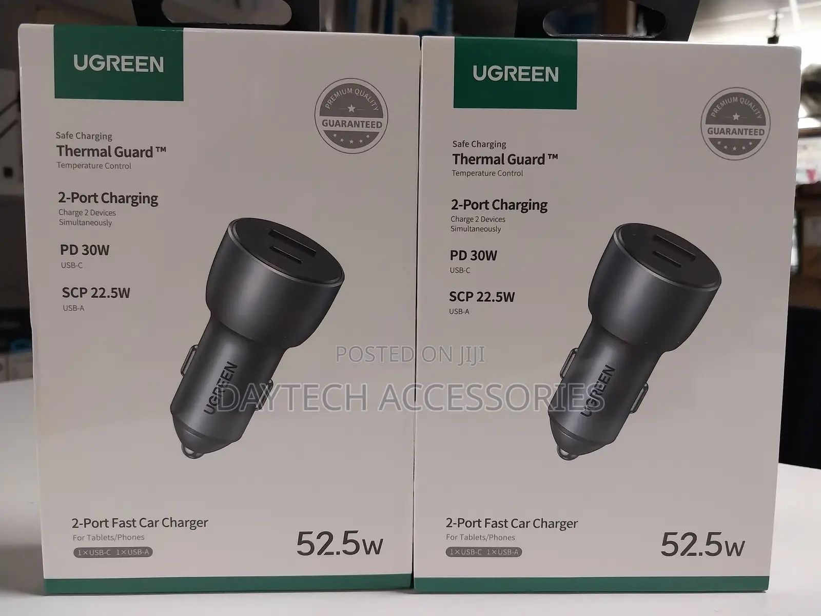 Ugreen Usb C Car Charger, 52.5w Type C Car Charger Pd 30w