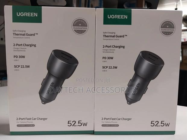 Ugreen Usb C Car Charger, 52.5w Type C Car Charger Pd 30w