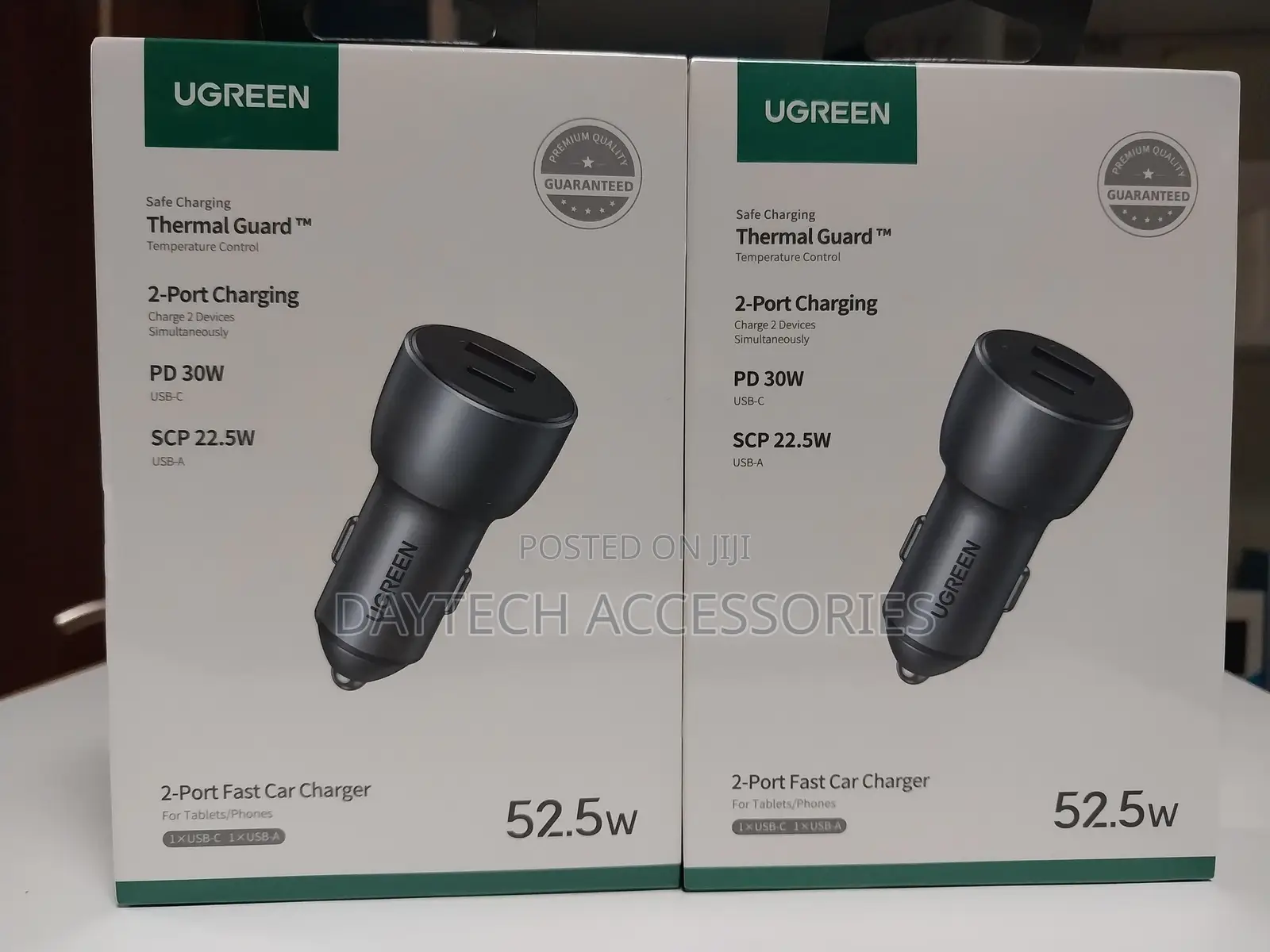 Ugreen Usb C Car Charger, 52.5w Type C Car Charger Pd 30w